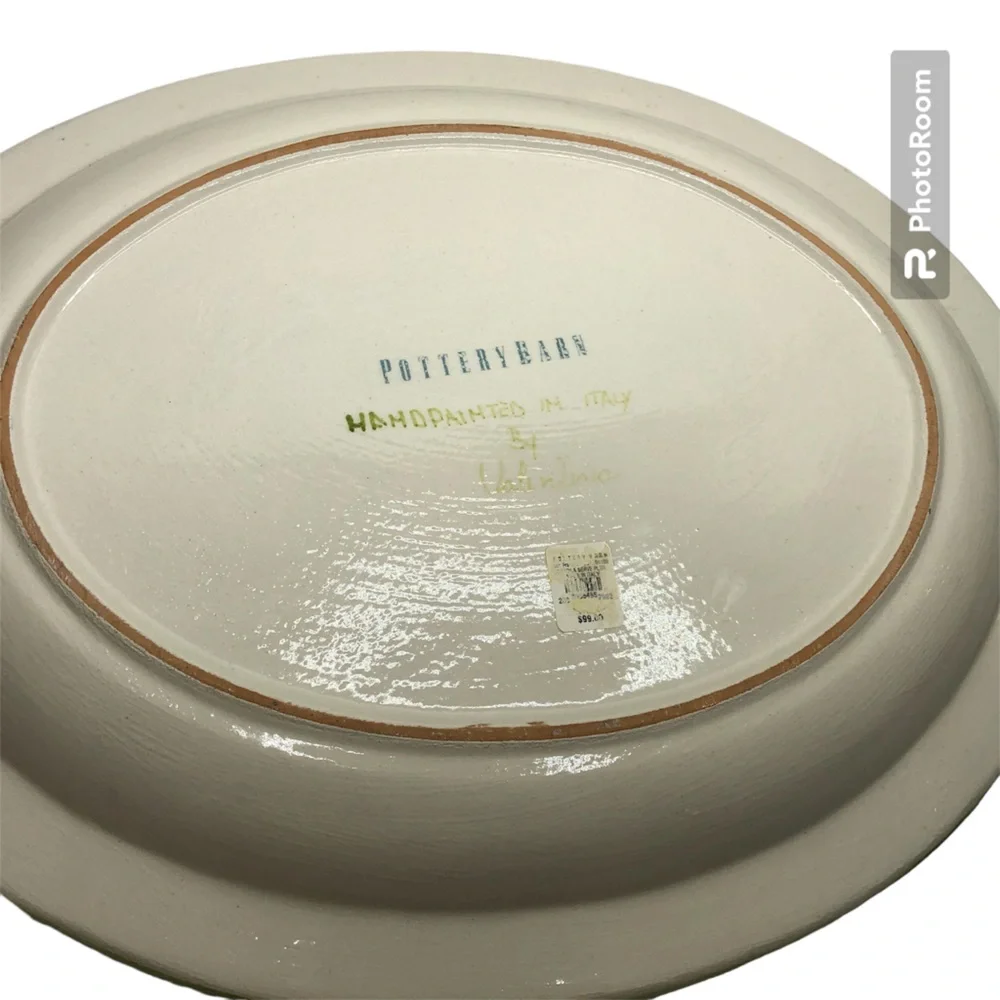 Pottery Barn Handpainted Italian Large Platter with Decorative Birds New NWT